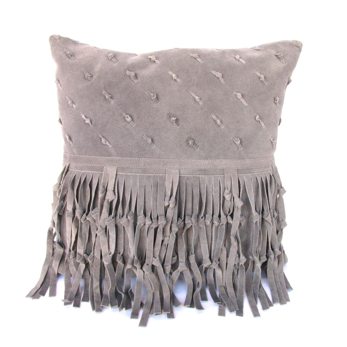 Suede Fringe Pillow