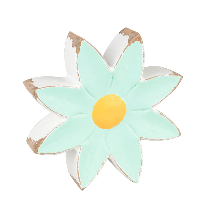 Blue Wood Daisy Head Cutout