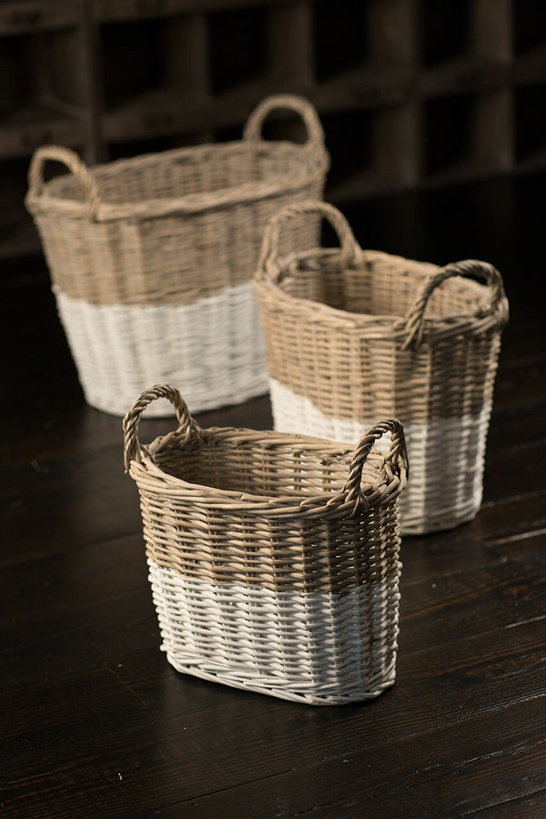 White Dipped Willow Basket