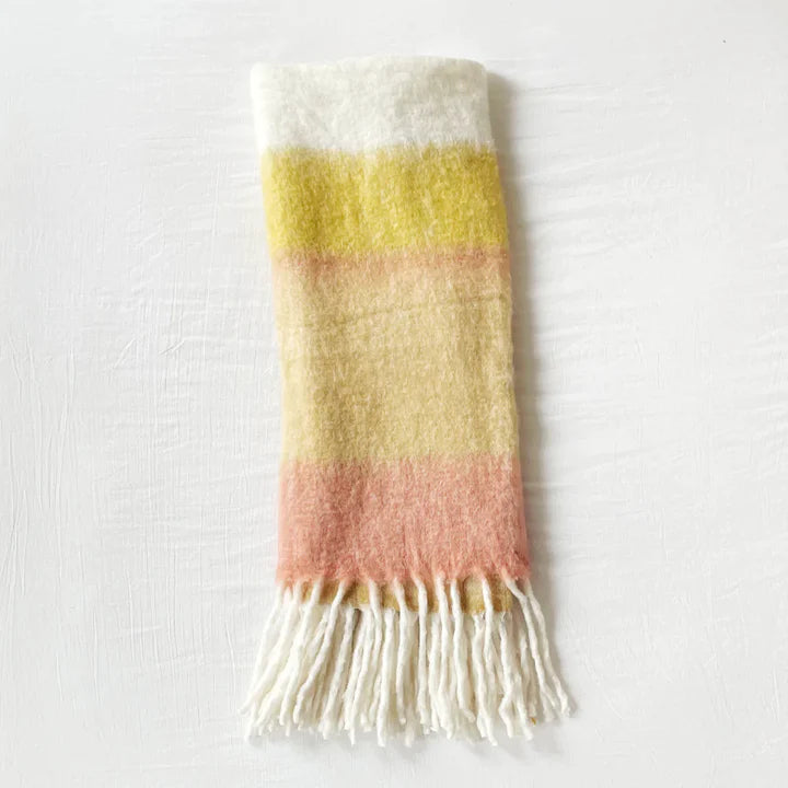 Patina Vie Mohair Throw Blanket w/ Fringe