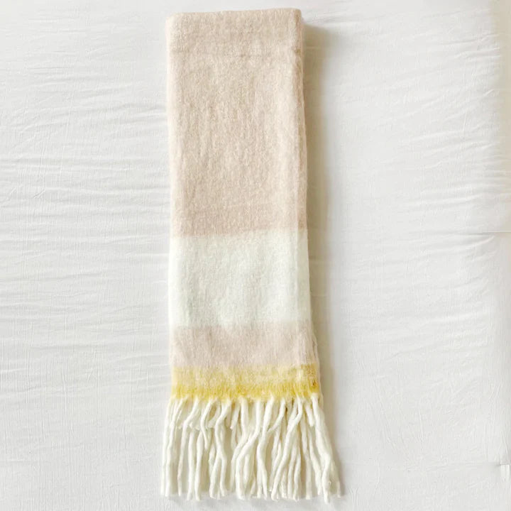 Patina Vie Mohair Throw Blanket w/ Fringe