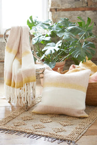 Patina Vie Mohair Throw Blanket w/ Fringe