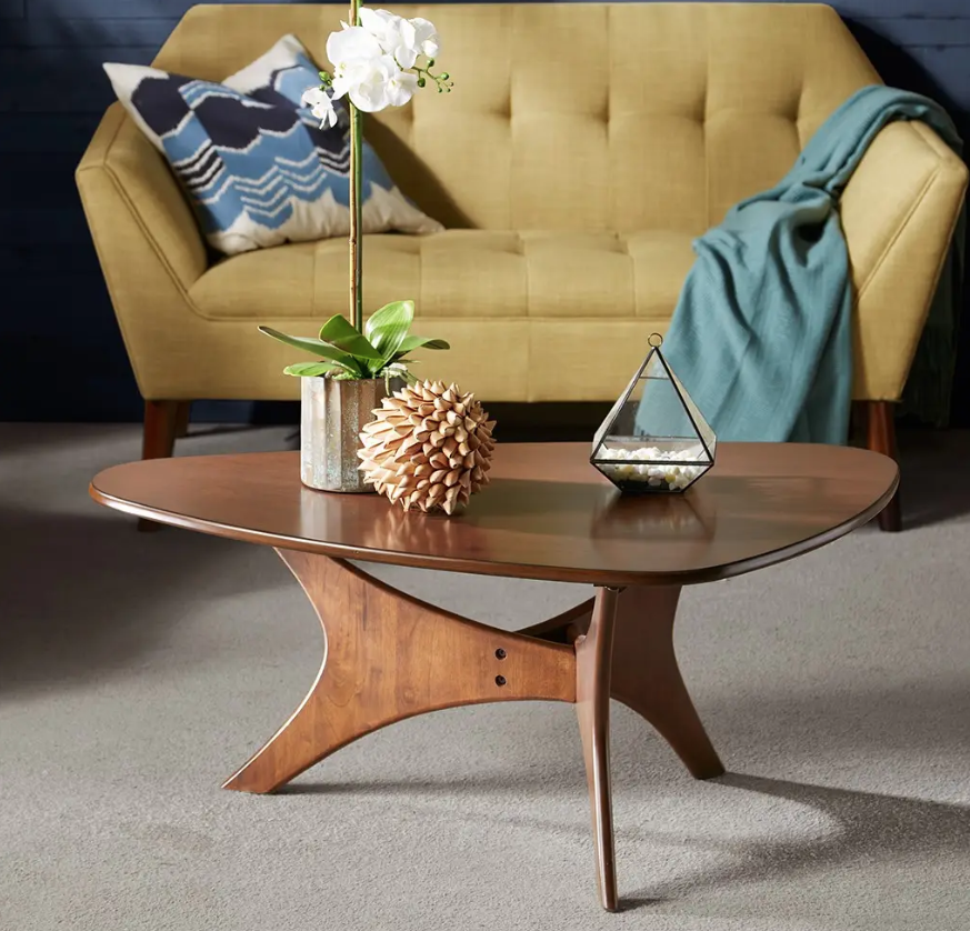 Triangular Wood Coffee Table